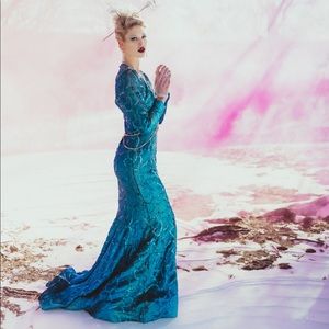 Blue Sequin Gown